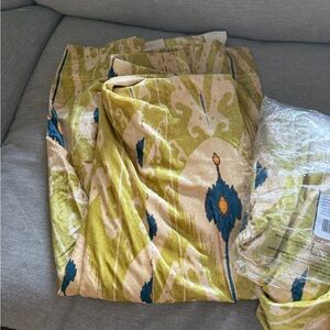 Green and Blue Patterned Curtains